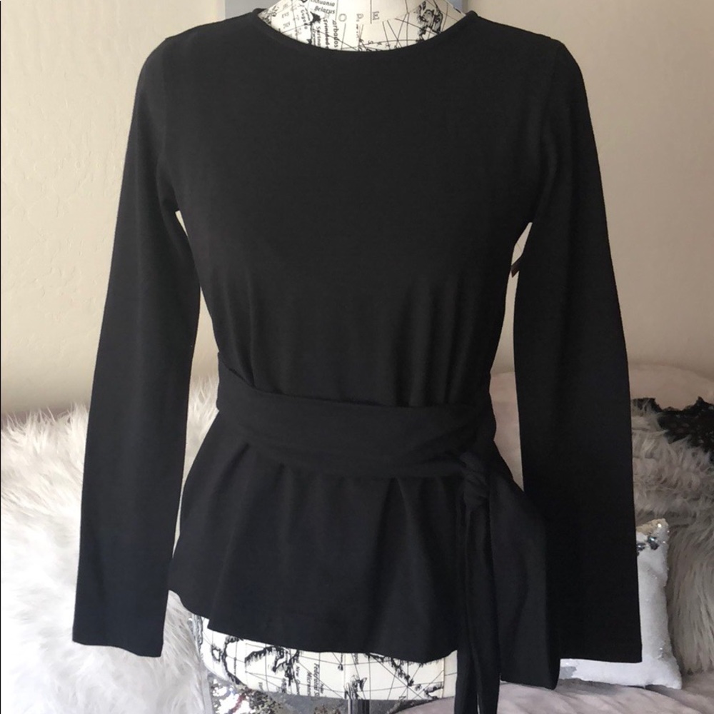 J. Crew Belted Cross Top w/Open Slit Back, NWT - Picture 3 of 7